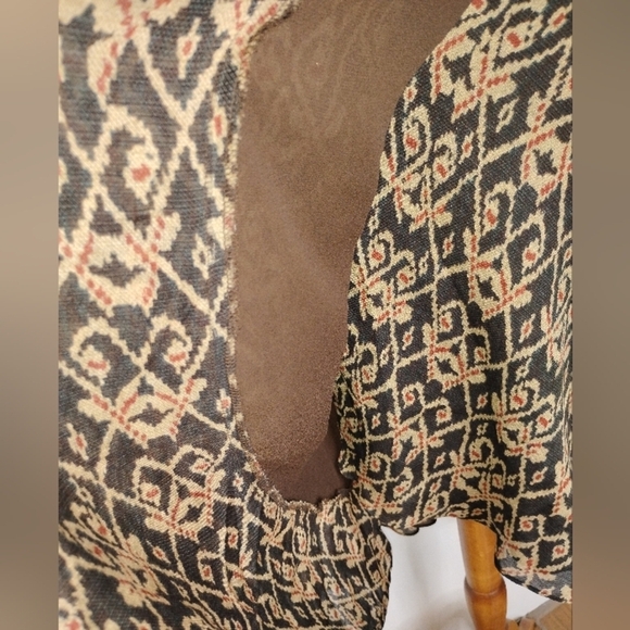 LAUREN SILK WOOL FAUX WRAP SKIRT - Picture 6 of 11